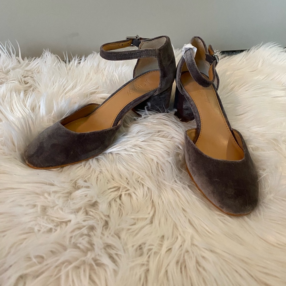 J. Crew Factory Velvet heel